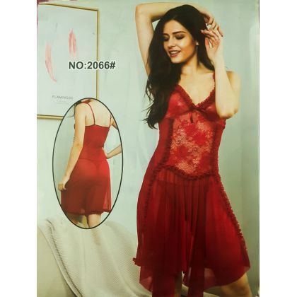Red Net Lace Nightie For Her - Hot &amp; Sexy Lingerie and Nightwear - Best Price in Pakistan - HitShop.pk